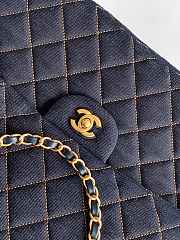 Chanel Maxi Flapbag Denim & Gold Metal Dark Blue & Orange AS5640 - 38.5x26x11cm - 2