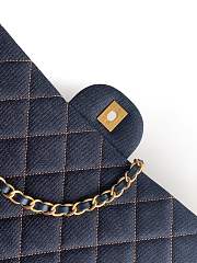Chanel Maxi Flapbag Denim & Gold Metal Dark Blue & Orange AS5640 - 38.5x26x11cm - 3