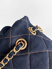 Chanel Maxi Flapbag Denim & Gold Metal Dark Blue & Orange AS5640 - 38.5x26x11cm - 5