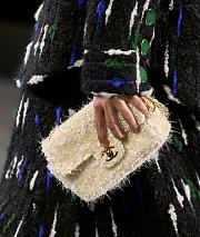 Chanel Evening Bag In Fringed Sequins & Gold Tone Metal White - 25x14x9cm - 3