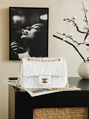 Chanel Evening Bag In Fringed Sequins & Gold Tone Metal White - 25x14x9cm - 2