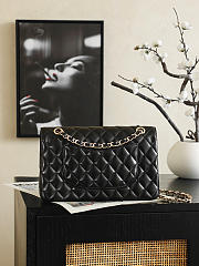 Chanel Classic 11.12 Handbag Lambskin, Enamel, Strass, Silver-Tone & Gold-Tone Metal Black A01112 - 15.5x25.5x6.5cm - 5
