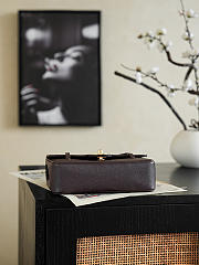Chanel Small Flap Bag Grained Shiny Calfskin & Gold-Tone Metal Dark Brown - 15x22x7cm - 6