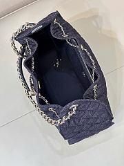 Chanel 25 Medium Handbag Denim & Gold Metal Dark Blue AS5311 - 40x30x15cm - 6