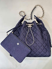 Chanel 25 Medium Handbag Denim & Gold Metal Dark Blue AS5311 - 40x30x15cm - 3