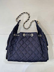 Chanel 25 Small Handbag Denim & Gold Metal Dark Blue - 30x26x14cm - 2