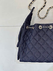 Chanel 25 Small Handbag Denim & Gold Metal Dark Blue - 30x26x14cm - 4