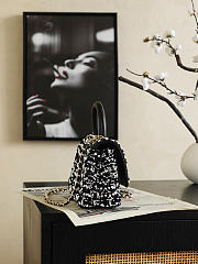 Chanel Mini Flap Bag with Top Handle Pearls, Sequins, Lambskin & Gold-Tone Metal AS2215 - 19x13x9cm - 6