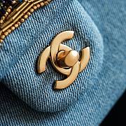 Chanel Classic 11.12 Handbag Embroidered Denim, Glass Beads, Strass & Gold-Tone Metal A01112 - 25.5x15.5x6.5cm - 6