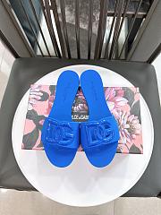 Dolce & Gabbana Beachwear Slides In Rubber Blue - 4