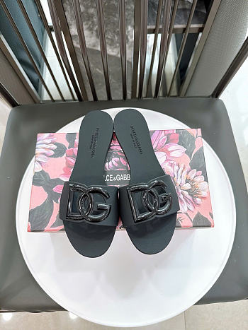Dolce & Gabbana Beachwear Slides In Rubber Black