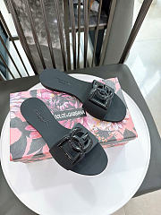 Dolce & Gabbana Beachwear Slides In Rubber Black - 5