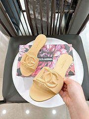 Dolce & Gabbana Beachwear Slides In Rubber Beige - 4