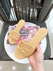Dolce & Gabbana Beachwear Slides In Rubber Beige - 3