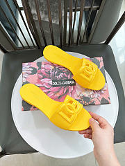 Dolce & Gabbana Beachwear Slides In Rubber Yellow - 2