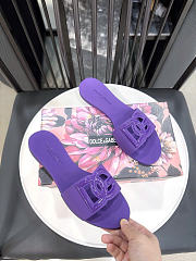 Dolce & Gabbana Beachwear Slides In Rubber Purple - 4