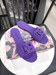 Dolce & Gabbana Beachwear Slides In Rubber Purple - 3