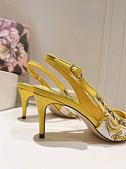 Dolce & Gabbana Majolica-embroidery Pumps Yellow 60mm  - 5