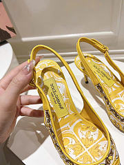 Dolce & Gabbana Majolica-embroidery Pumps Yellow 60mm  - 2