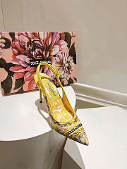 Dolce & Gabbana Majolica-embroidery Pumps Yellow 100mm  - 6