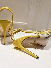 Dolce & Gabbana Majolica-embroidery Pumps Yellow 100mm  - 4