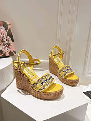 Dolce & Gabbana Majolica-embroidery Wedge Sandals Yellow 90mm - 2