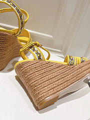 Dolce & Gabbana Majolica-embroidery Wedge Sandals Yellow 90mm - 6