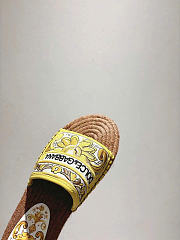 Dolce & Gabbana Majolica-embroidery Espadrilles Yellow - 4