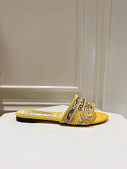 Dolce & Gabbana Majolica-embroidery Slides Yellow  - 6