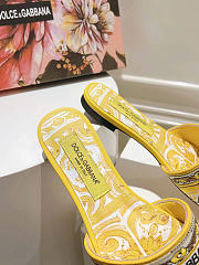 Dolce & Gabbana Majolica-embroidery Slides Yellow  - 2
