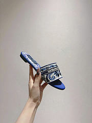 Dolce & Gabbana Majolica-embroidery Slides Blue - 5