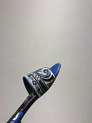Dolce & Gabbana Majolica-embroidery Slides Blue - 4