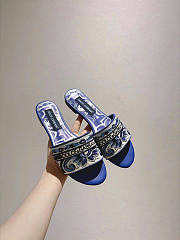 Dolce & Gabbana Majolica-embroidery Slides Blue - 2