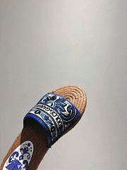 Dolce & Gabbana Majolica-embroidery Espadrilles Blue - 4
