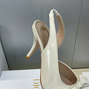 Dior Bow Heeled Slingback Sandal White Lambskin 7.5cm - 6