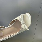 Dior Bow Heeled Slingback Sandal White Lambskin 7.5cm - 5
