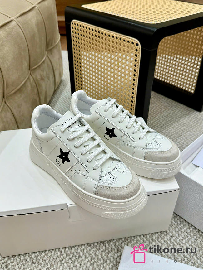 Dior Star Platform Sneaker White Calfskin and Suede Calfskin - 1