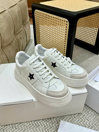 Dior Star Platform Sneaker White Calfskin and Suede Calfskin