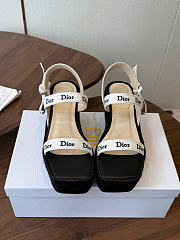 Sandal with J'Adior Straps Black Embroidered Cotton - 1
