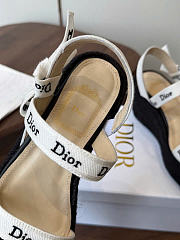 Sandal with J'Adior Straps Black Embroidered Cotton - 5