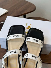 Sandal with J'Adior Straps Black Embroidered Cotton - 3