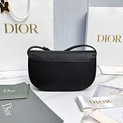 Small Dior Médaillon Flap Bag Black Grained Calfskin - 21x12x5.5cm - 5