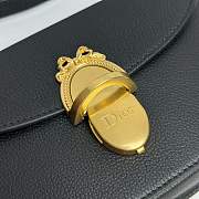 Small Dior Médaillon Flap Bag Black Grained Calfskin - 21x12x5.5cm - 2