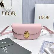 Small Dior Médaillon Flap Bag Rose Grained Calfskin - 21x12x5.5cm - 3