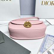 Small Dior Médaillon Flap Bag Rose Grained Calfskin - 21x12x5.5cm - 4