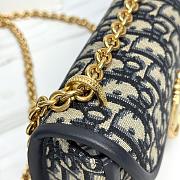 Small Dior Médaillon Flap Bag with Chain Blue Dior Oblique Jacquard - 21x12x5.5cm - 4