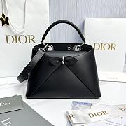 Small Dior Cigale Bag Shiny Supple Calfskin Black - 28x18x8cm - 5