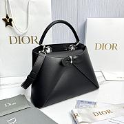 Small Dior Cigale Bag Shiny Supple Calfskin Black - 28x18x8cm - 3