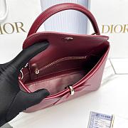 Small Dior Cigale Bag Shiny Supple Calfskin Red - 28x18x8cm - 6