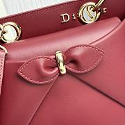 Small Dior Cigale Bag Shiny Supple Calfskin Red - 28x18x8cm - 4